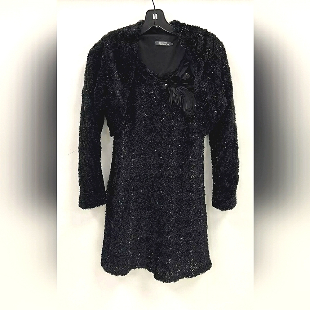 Wanko Italy Designer Women's Black 2 Piece Dress Set - Size 34/36